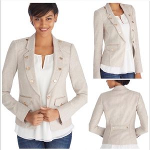 WHBM taupe military blazer